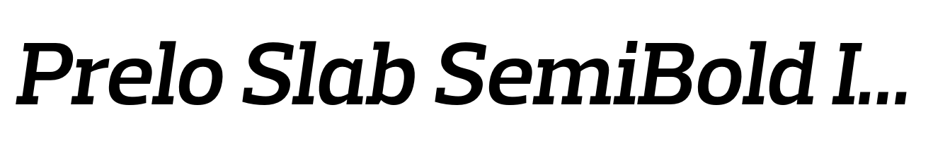Prelo Slab SemiBold Italic
